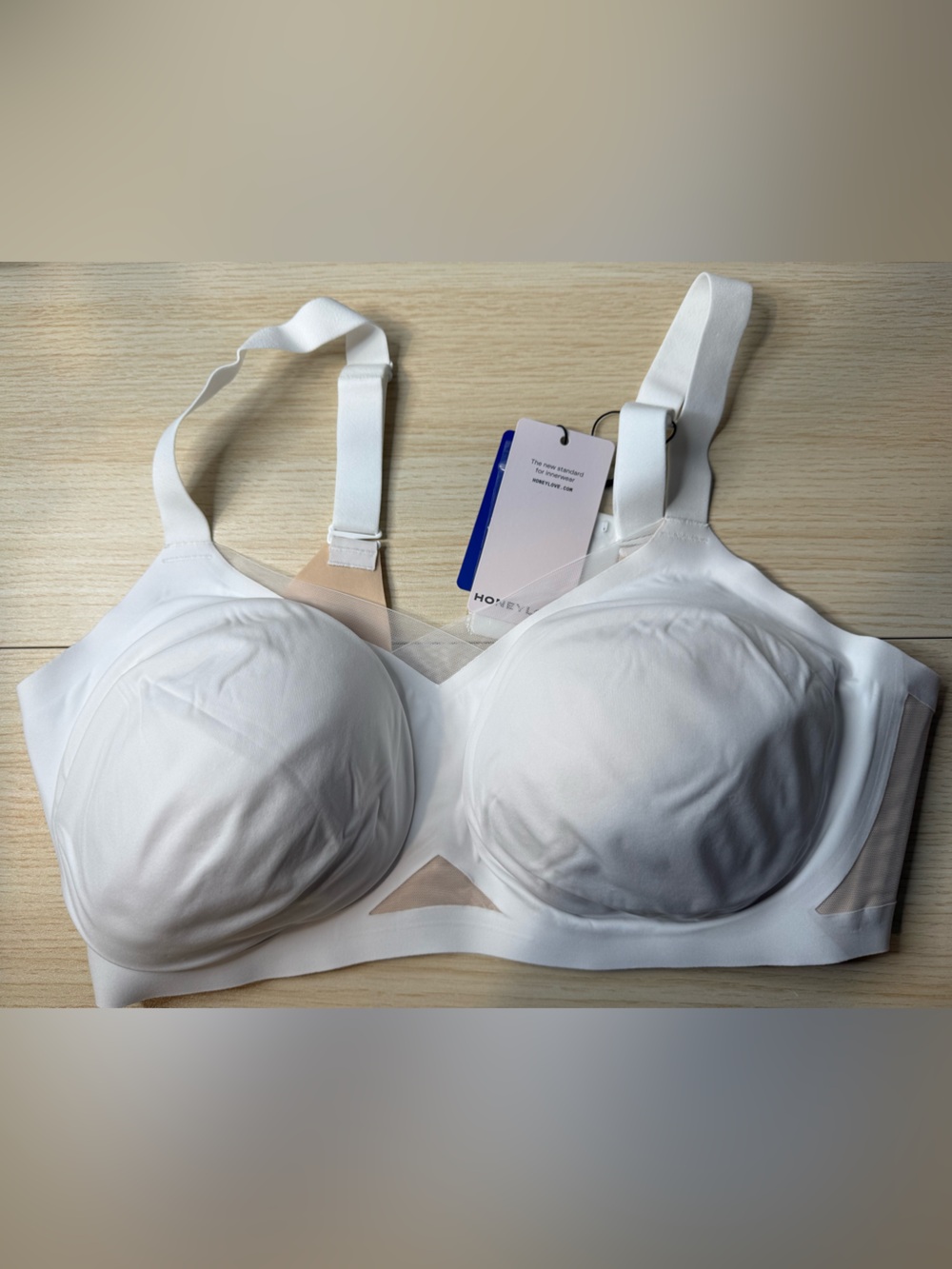 Honeylove White Support Bra with Wide Straps